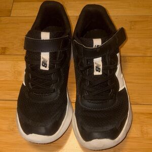 New Balance Kids Black and White Velcro Sneakers